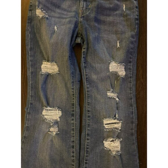 Levi's 726 Flare Distressed Ripped Jeans Size 27 - Picture 8 of 11